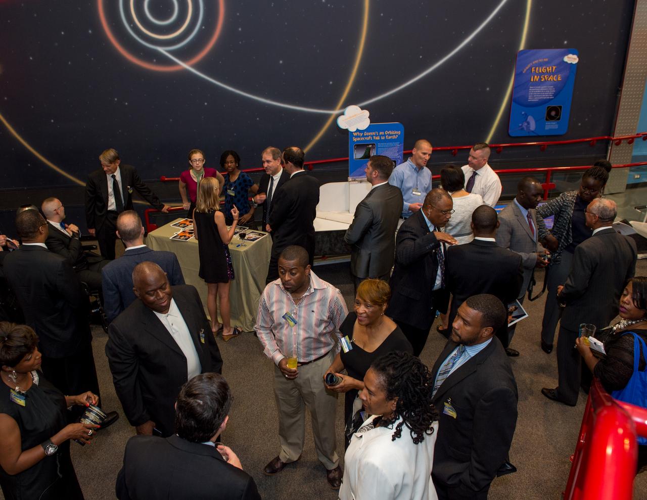 NASA Administrator Charle Bolden, Dr. John Grunsfeld, Dr. Piers Sellers, Goddard Center Director Chris Scolese and MSBR president Ms. Yang hold a meet and greet with Wounded Warriors from Fort Belvoir, MSBR Final Frontier Students and STEM Partners from Summer of Innovation local camps at Vital Signs: Taking the Pulse of Our Planet - Annual NASA reception and lecture hosted by the National Air and Space Museum and Sponsored by the Maryland Space Business Roundtable